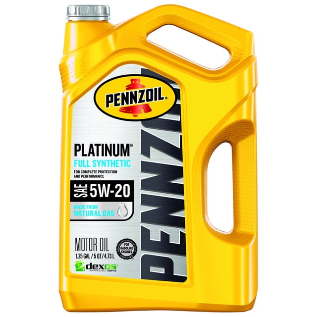 Aceite de motor Pennzoil Platinum 5W-20 sintético, 5 litros (paquete de 3)