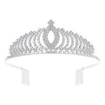 Clearance! Baberdicy Women Girls Princess Elegant Crown with Combs Women's Headbands Bridal Wedding Prom Birthday Silver