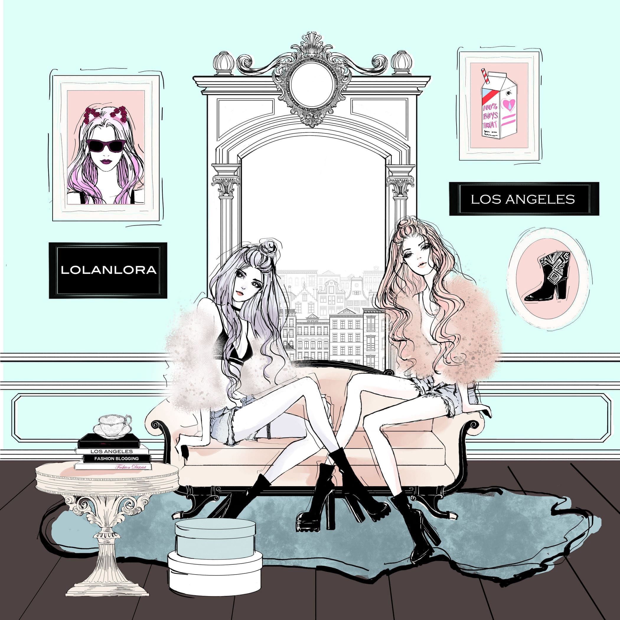 Marmont Hill "LA Shopping" by Loretta So Painting Print on Wrapped Canvas
