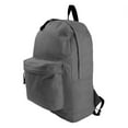 thumbnail image 3 of K-Cliffs Case 36pc Classic 18" School Bookbag Basic Simple Book Bag Casual Daily Daypack w/Curved Shoulder Straps -Grey, 3 of 7