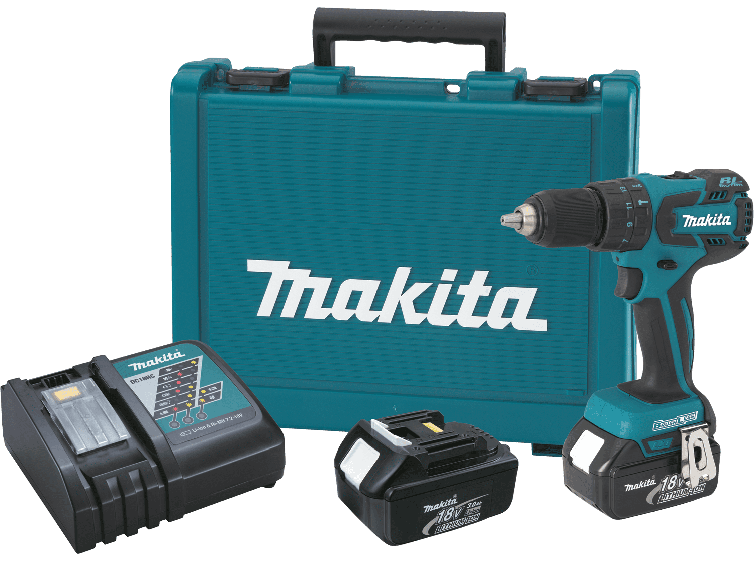 >XPH12 Makita LXPH05Z 18V Brushless 1/2” Hammer Driver/Drill & 3.0 Ah Battery 