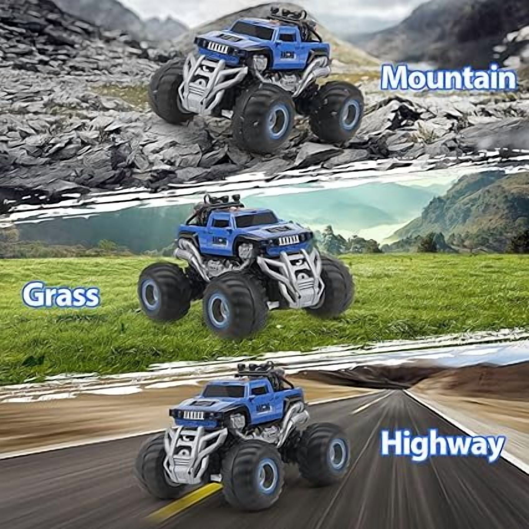 Waterproof Truck tÃÂ³ys 1:16 Amphibious Remote Control Car All Terrain Off-Road Pickup Truck 4WD RC Cars tÃÂ³ys for 8 9 10 11 12 Year B-oys G-irls Halloween Gifts,B#Green