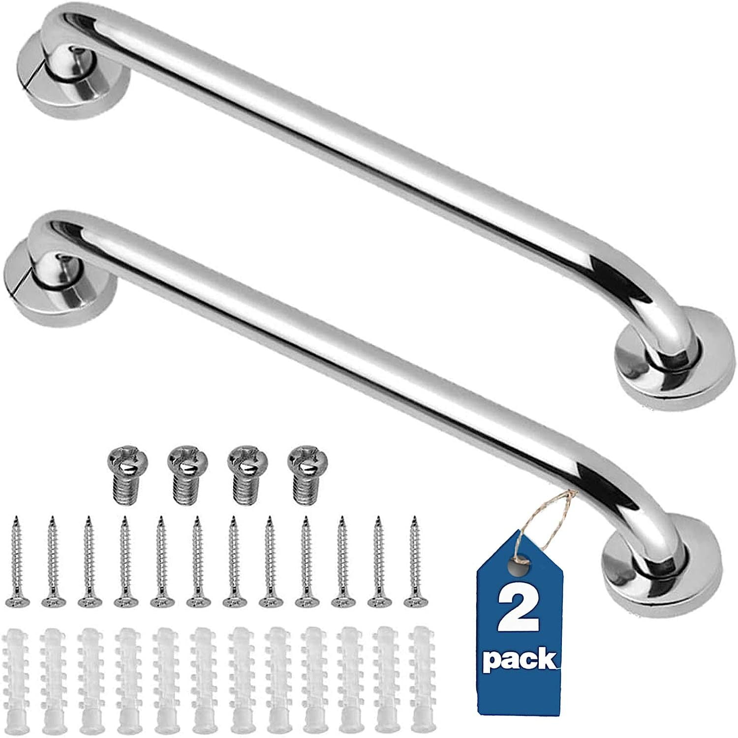 2 Pack 16 Inch Shower Grab Bars, RUseeN Stainless Steel Safety Grab Bar