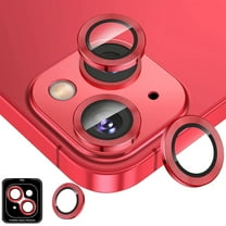 Dteck for iPhone 14 Plus Camera Lens Protector, for iPhone 14 Camera Lens Protector, Individual Metal Anti Scratch HD Clear Case Friendly Tempered Glass Camera Cover,Red
