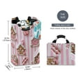 thumbnail image 2 of Yayeee Freestanding Laundry Hamper with Handle Collapsible Large Storage Basket for Clothes, Pink Gingerbread Houses, 2 of 7