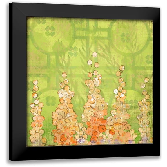 Evelia Designs 12x12 Black Modern Framed Museum Art Print Titled - English Tea Garden I