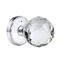 thumbnail image 1 of Clctk Perillas de puerta de cristal Interior con cerradura, perillas redondas para puerta de baño y dormitorio (cromo pulido de privacidad), 1 of 1