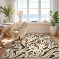 thumbnail image 3 of Design&I 6'x9' Ultra Soft Area Rug, Decorations Shapes Mocha Cream Flowing Blotches Livingroom Cow None Fluffy Washable Non Shedding for Guest Room Bedroom Living Room, 3 of 7