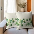 thumbnail image 3 of St Patrick''s Day Lucky Clover Pillow Covers 16x16 Inch Set of 2 Green Shamrock St Patricks Day Decorative Throw Pillow Covers Cotton Linen Cushion Covers for Couch Bed Sofa Chair Car Decor, 3 of 6