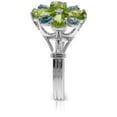 thumbnail image 2 of Galaxy Gold 14K White Gold 2.43 CT Natural Peridot and Natural Blue Topaz Flower Ring - August Birthstone - Abundance & Joy - Sizes 5.5 to 11 - Fine Jewelry for Women, 2 of 3