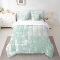 thumbnail image 3 of Manfei Aqua Marine Chic Abstract 7-Piece Twin Bedding Sets for Adult, Oil Printing Bedding Comforter Set, Mid Century Artwork Reversible Sheet Sets, Luxury Bedroom Decor, 3 of 8