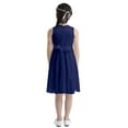 thumbnail image 4 of LiiYii Kids Girls Lace Sequins Sleeveless Party Dress Wedding Junior Bridesmaid Dress Flower Girl Dress Navy Blue 4, 4 of 10