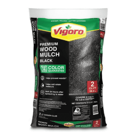 Premium Black Shredded Wood Mulch - 2 Cubic Foot Bag