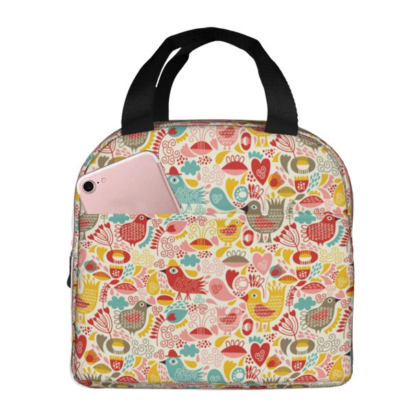 Easygdp Colorful Chicken Bolsa Térmica Premium - Tela Oxford Impermeable, Gran Capacidad, Bolsillo Frontal, Unisex para Trabajo, Escuela, Actividades al Aire Libre y Picnics