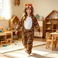 thumbnail image 2 of WhouRiu Toddler Girls Tiger Onesie Fuzzy Hooded Zip Up Jumpsuit Fun Party Fancy Dress Up, 2 of 5