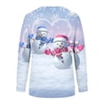 thumbnail image 3 of EGNMCR Chandail de Noël Mode Décontractée pour Femmes Manches Longues Imprimé de Noël Col Rond Couverture chandail, 3 of 4