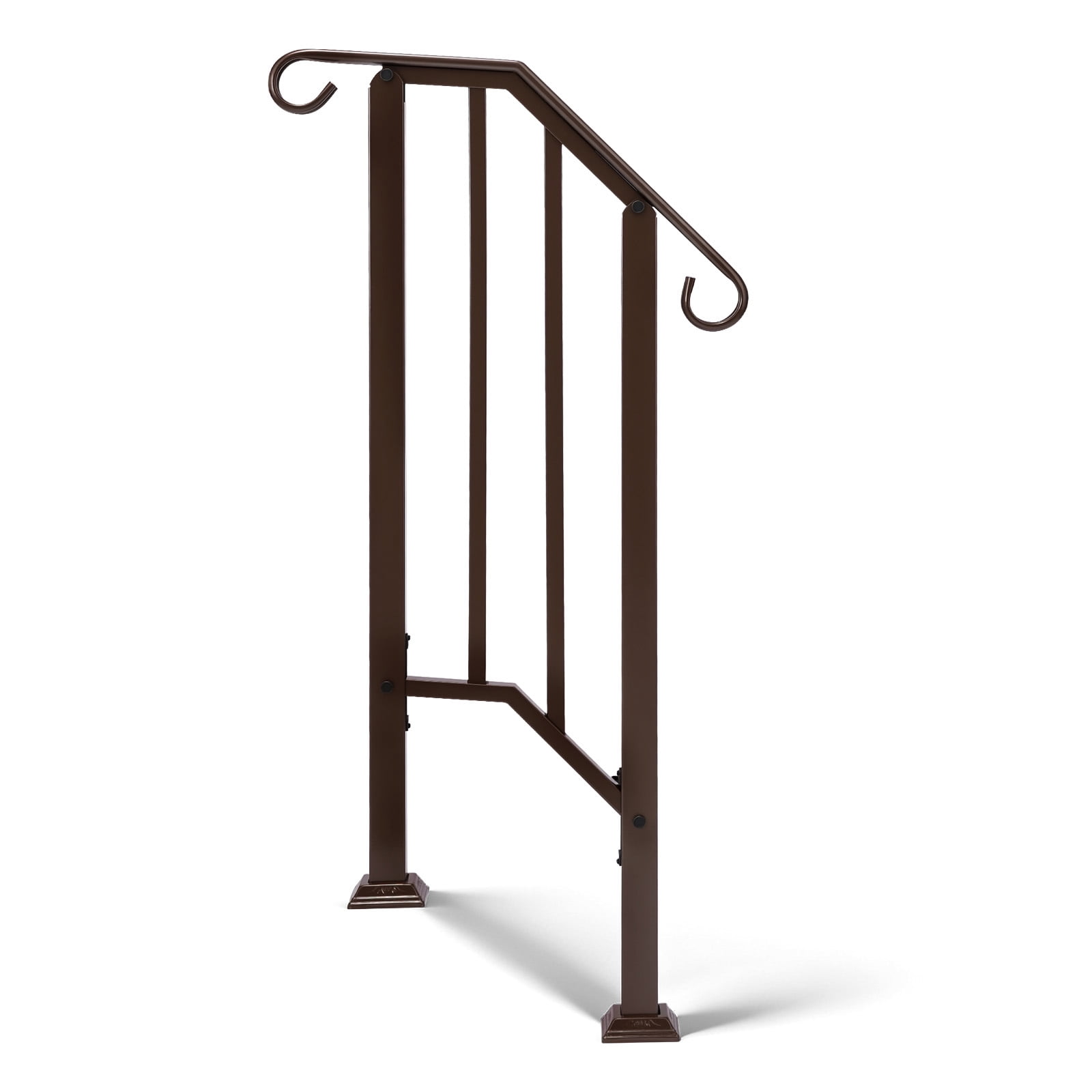 Copper Galvanized Iron Single Step Outdoor Stair Handrail Weather Resistant Anti-Rust Porch Safety Step Railing With Full Installation Hardware