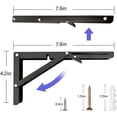 thumbnail image 2 of Soportes plegables para estantes Medach, metal negro, 20 cm, 6 unidades, 2 of 7