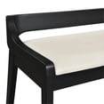 thumbnail image 3 of Pemberly Row Rubberwood Dining Bench with Faux Leather in Cream, 3 of 7