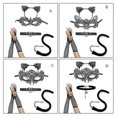 thumbnail image 2 of 5pcs/set Cat Ears Headband Mask Necklace Gloves Sexy Cat Costume Set For Party, 2 of 5