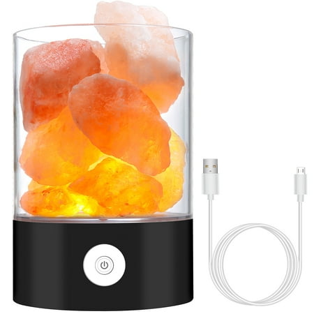 Himalayan Salt Lamp Natural Air Purifying Dimmable Pink Rock Himalayan Salt Lamp Natural Air Purifying Dimmable Pink Rock Crystal Amber Led Desk Night
