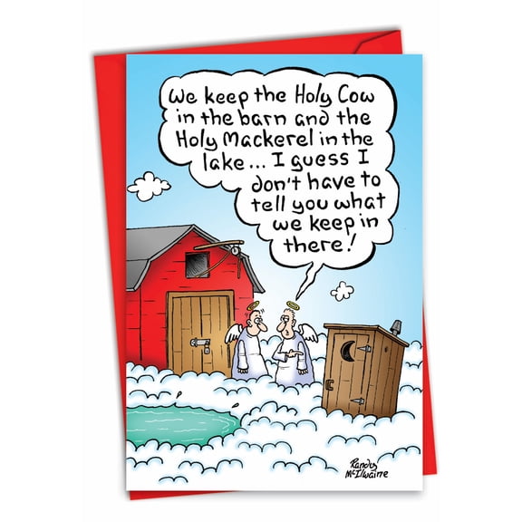 Nobleworks Holy Cow, Holy Mackerel Randy McIlwaine Humorous / Funny Christmas Card