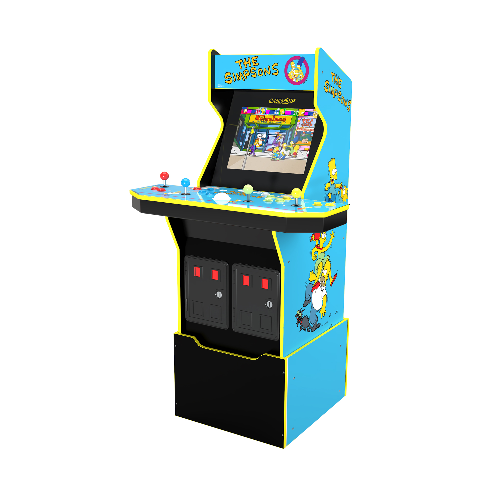 Arcade1UP The Simpsons (4-Player) Arcade with Riser, Lit Marquee, Lit Deck Protector, Wifi, and Exclusive Stool Bundle - image 2 of 10