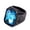 Black Plated Blue, variant on Men Women's Square Gem Ring Stainless Steel Fashion Personality Rings Jewelry Black Plated Blue Gemstone Size 7