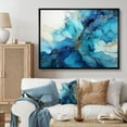 thumbnail image 1 of Designart Abstract Shapes framed wall art decor, Abstract Shapes framed wall Art, Storm In Gold And Blue: Alcohol Ink , gold Large black framed wall art, 40x30 inches black frame, 1 of 5