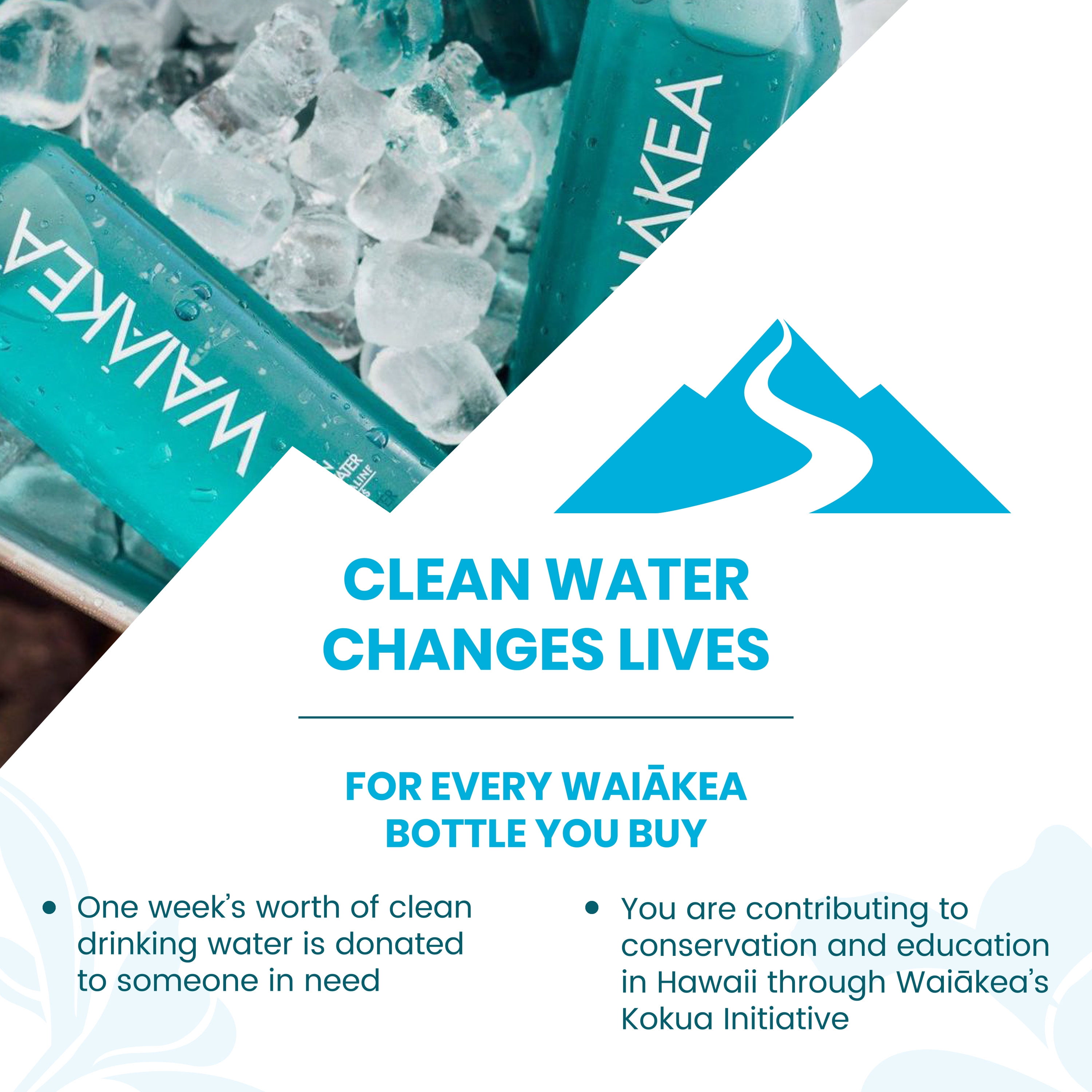 Waiakea Bottled Water, Hawaiian Volcanic Alkaline Water, 500ml (16.9 oz) Bottles, 6 Pack