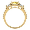 thumbnail image 4 of 2.16 ct Round Cut Simulated Yellow Diamond 3 Stone 14K Yellow Gold Womens Engagement Ring, 4 of 5