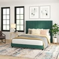 thumbnail image 2 of Taylor & Logan Upholstered Platform Bed with Wingback Headboard Emerald Velvet - Full, 2 of 5