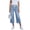 Light Blue 1, variant on Jeans for Women High Waisted Drawstring Stretch Cropped Jeans Pull On Wide Leg Tummy Control Denim Trousers with Pockets for Everyday Wear