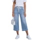 thumbnail image 3 of TaTaai Women's Relaxed Fit Capri Jeans Solid Color Cropped 7/8 Length with Drawstring Elastic Waist and Side Pockets for Casual Everyday Style Gift, 3 of 7