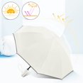thumbnail image 3 of Paraguas Invertido Grande a Prueba de Viento para Lluvia y Sol - Paraguas Plegable Compacto UPF 50+ Automático con Raya Reflectante, Protección UV para Caminar, Beige-46IN, 3 of 5
