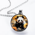 thumbnail image 2 of Panda Sunflower Stunning Glass Design Circular Pendant Necklace - Unique Jewelry Gift for Her, 2 of 5