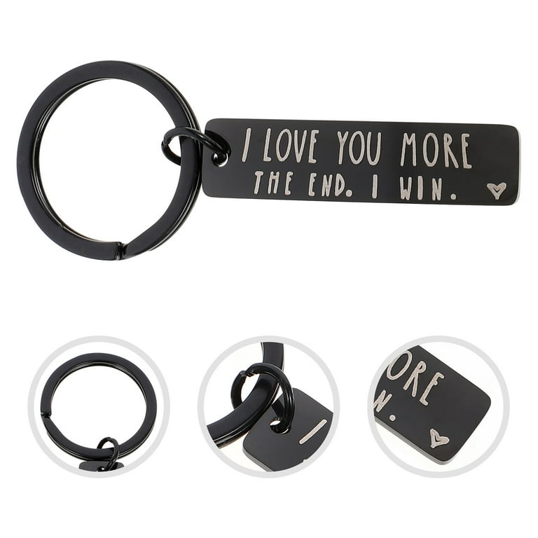 Stainless Steel Key Ring Couple Keychain I Love You More Keychain Bag  Hanging Decor