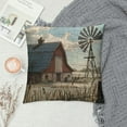 thumbnail image 2 of PRATYUS Farmhouse Decorative Pillow Case Farm Sketch Barn Fence Windmill Ranch Meadow Cloudscape Trees Throw Pillow Cover Home Decor Square Cushion Cover for Couch Bed Sofa 22x22in, 2 of 5