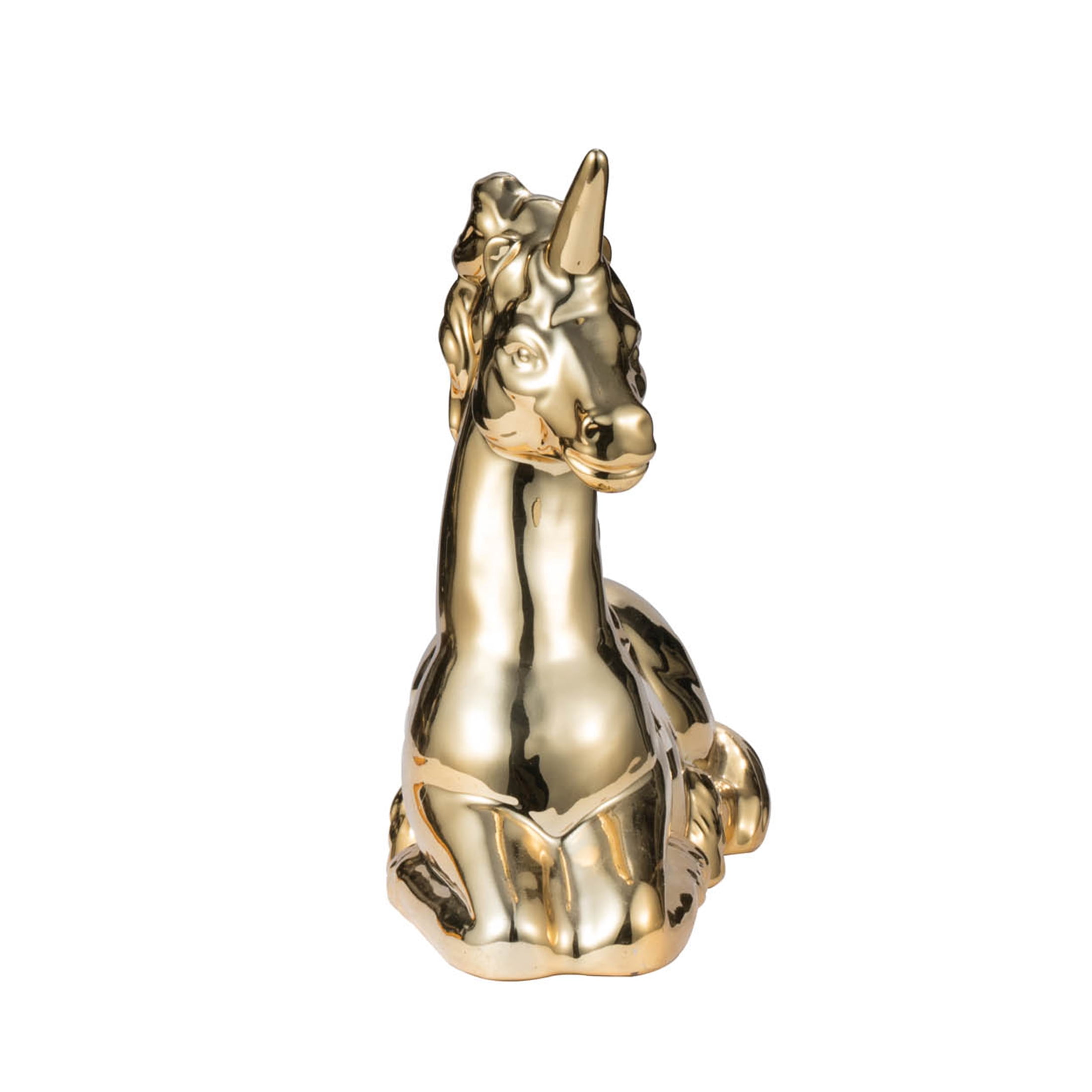 JERFIT Gold Ceramic Unicorn Statue, Mystical Figurine for Home Decor, Fantasy Collection Gift Idea