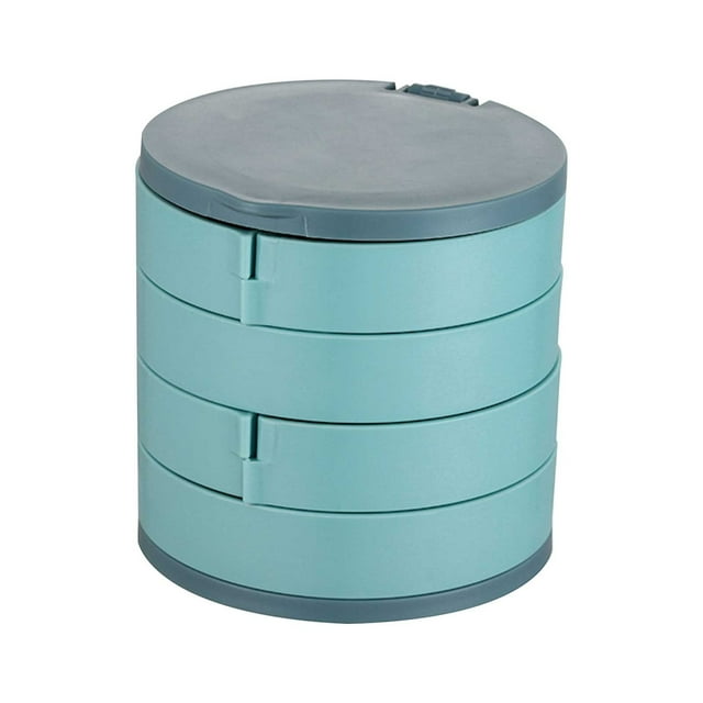 360° Rotating Earring Jewelry Organizer Box, Velvet Compartment Storage Case with Lock for Studs Hoops, Travel Portable Display Holder for Women’s Accessories
