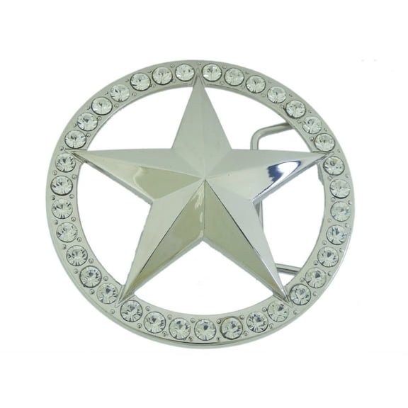 State Of Texas Lone Star Belt Buckle Silver Metal Rodeo Girl Costume Rhinestones