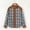 Orange, variant on FNFHFY Womens Plaid Jackets Casual Corduroy Patchwork Jacket Zip-Up Snap Button Plaid Shacket Winter Fall Coats with Pockets