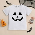 thumbnail image 2 of YAYUBA Halloween Shirt for Toddler Boy Girl Pumpkin Ghost Face Crewneck Short Sleeve Tshirt for Kid Halloween Clothes Top for 6-7 Years, 2 of 2