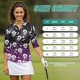 thumbnail image 7 of Aplkyhs Halloween Skeleton Spider Web Women Sport Cloth Golf Tennis Shirts 3/4 Sleeve Sport Shirts Soft and Comfortable Lightweight with Collar Shirt Fit Plain for Golf,Tennis,Running,Gym, 7 of 7