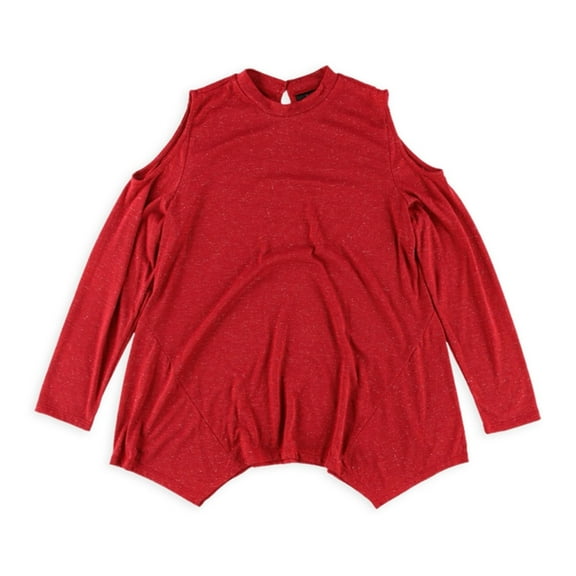 Style & Co. Womens Sparkle Pullover Blouse, Red, Medium