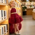 thumbnail image 4 of ATOGUTA Elegant Dresses for Girls Red Sleeveless Tulle Formal Wedding Pageant Party Fancy Princess Ball Gown Dresses 6M-4T, 4 of 7