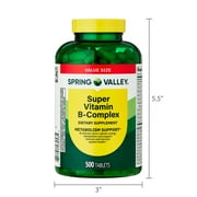 Spring Valley Super Vitamin B-Complex Tablets Dietary Supplement Value Size, 500 Count