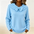 thumbnail image 2 of Ovbmpzd Bow Winter Sweaters For Women Light Blue Plus Size Pullover Sweaters Long Sleeve Cowl Neck Casual Tops,XXXXXL, 2 of 6