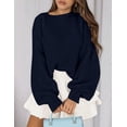 thumbnail image 2 of Suéter PRETTYGARDEN Azul Marino de Punto Grueso Oversized Talla L, 2 of 8