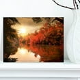 thumbnail image 2 of Designart Colorful Fall Sunset over River Canvas Wall Art, 2 of 4